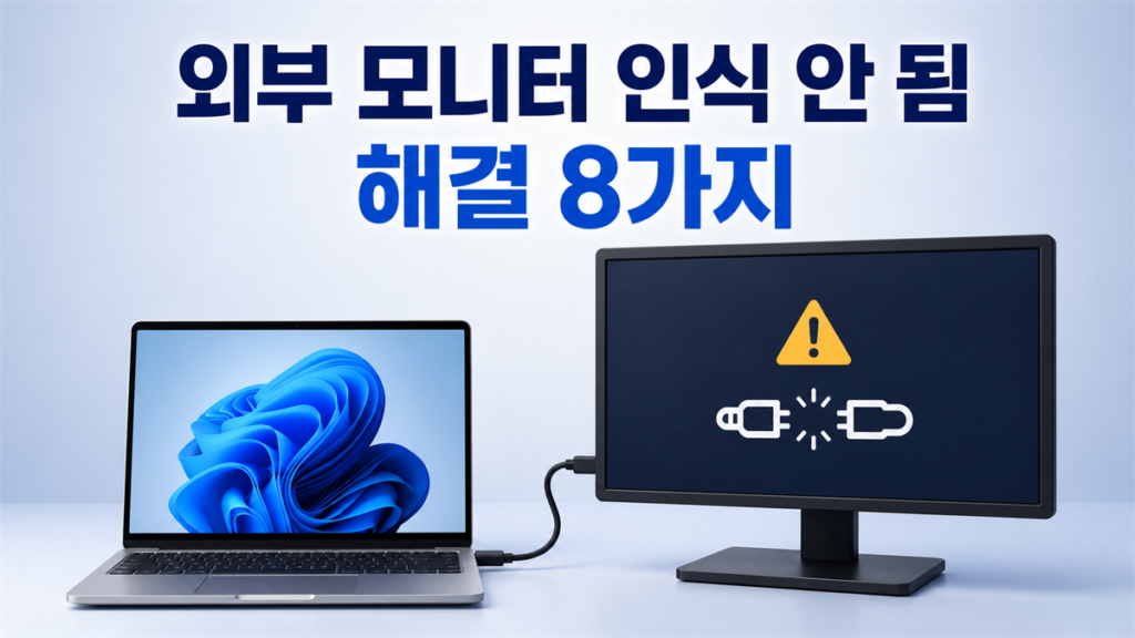 윈도우 11 외부 모니터 인식 안 됨 문제 해결 방법
