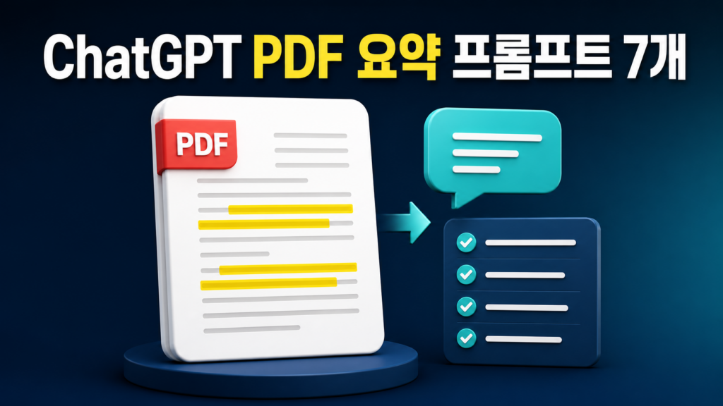 ChatGPT PDF 요약 방법과 긴 문서 프롬프트 7개