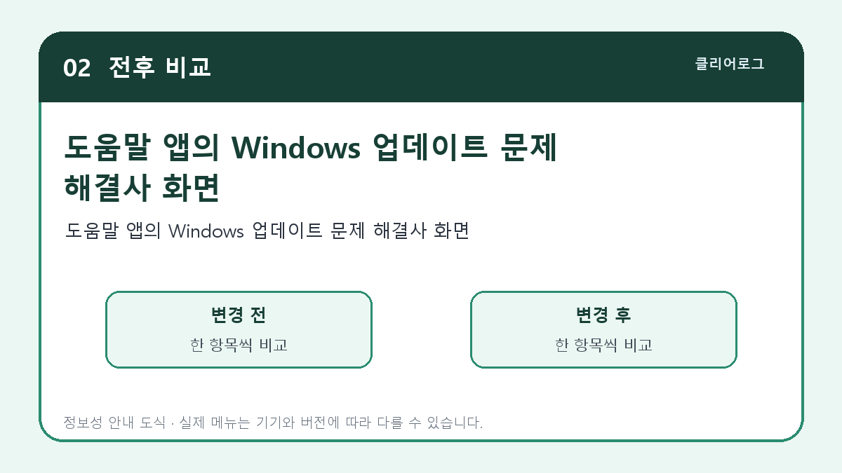 도움말 앱의 Windows 업데이트 문제 해결사 화면